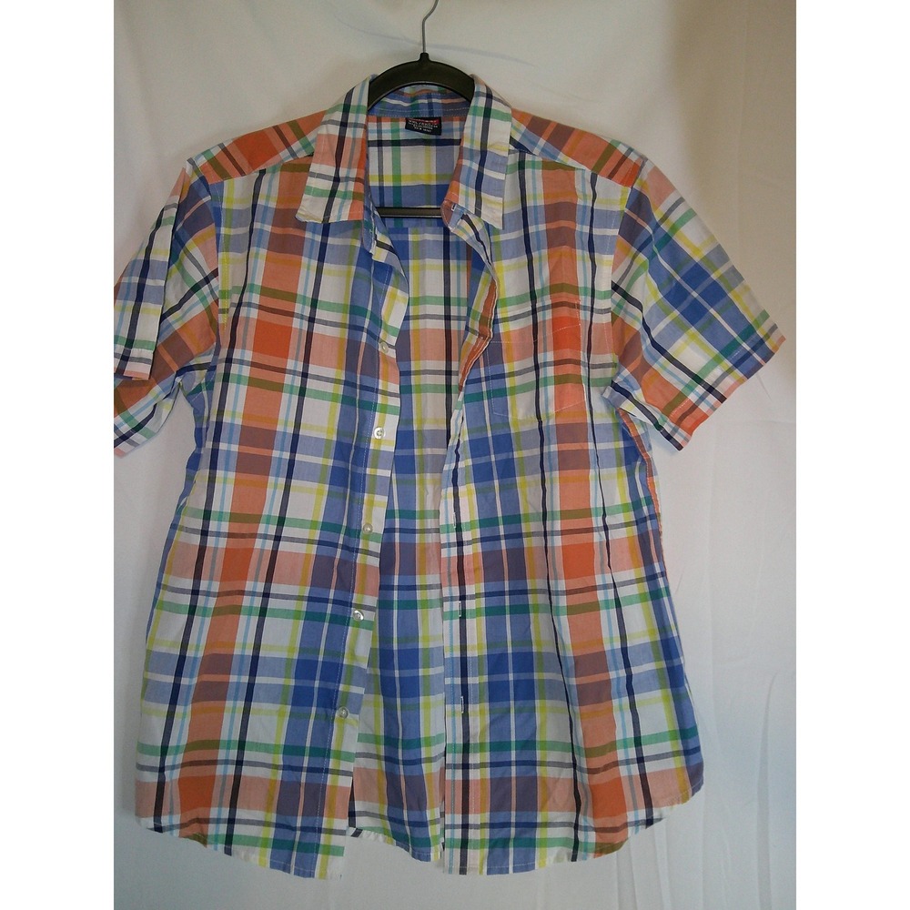 Wrangler Kids Plaid‎ Short Sleeve Button Up Shirt, XXL / 2XG 18, Colorful Top